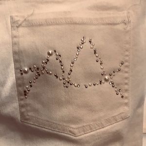 Studded white jean cut-offs